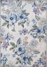 Dynamic Rugs ECLIPSE 63322 CREAM BLUE 5.3X7.7 Imgs Transitional Floral Area Rugs